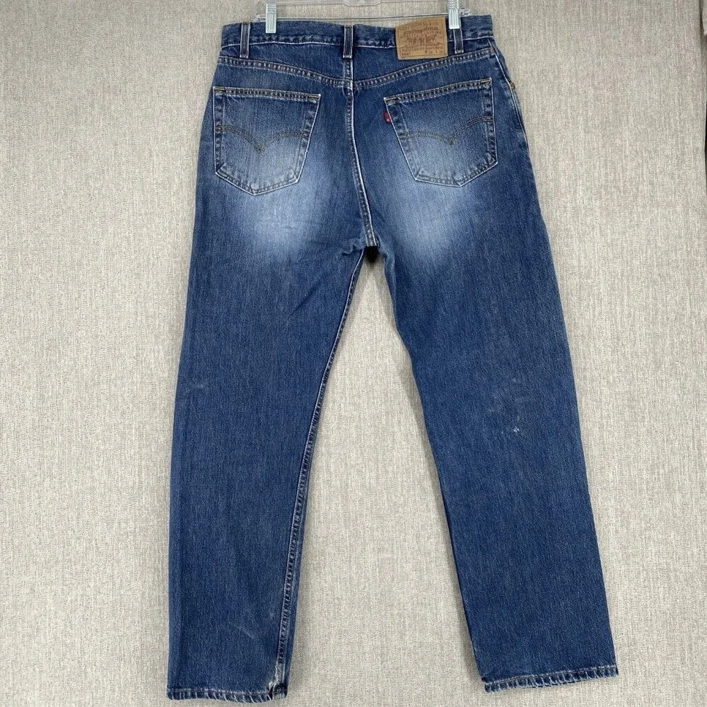 Levis 505 Regular Fit Vintage Straight Leg Jeans Mens 36x30 Denim Made in USA 92